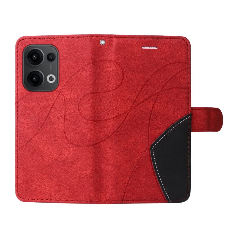 Etui Folio Oppo Reno 13 5g Dwukolorowe Faliste Linie