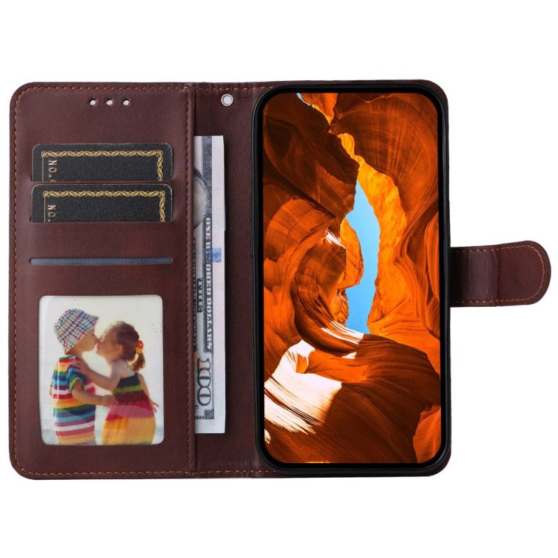 Etui Folio Oppo Reno 13 5g Gładki Efekt Skóry Z Paskiem Etui Ochronne