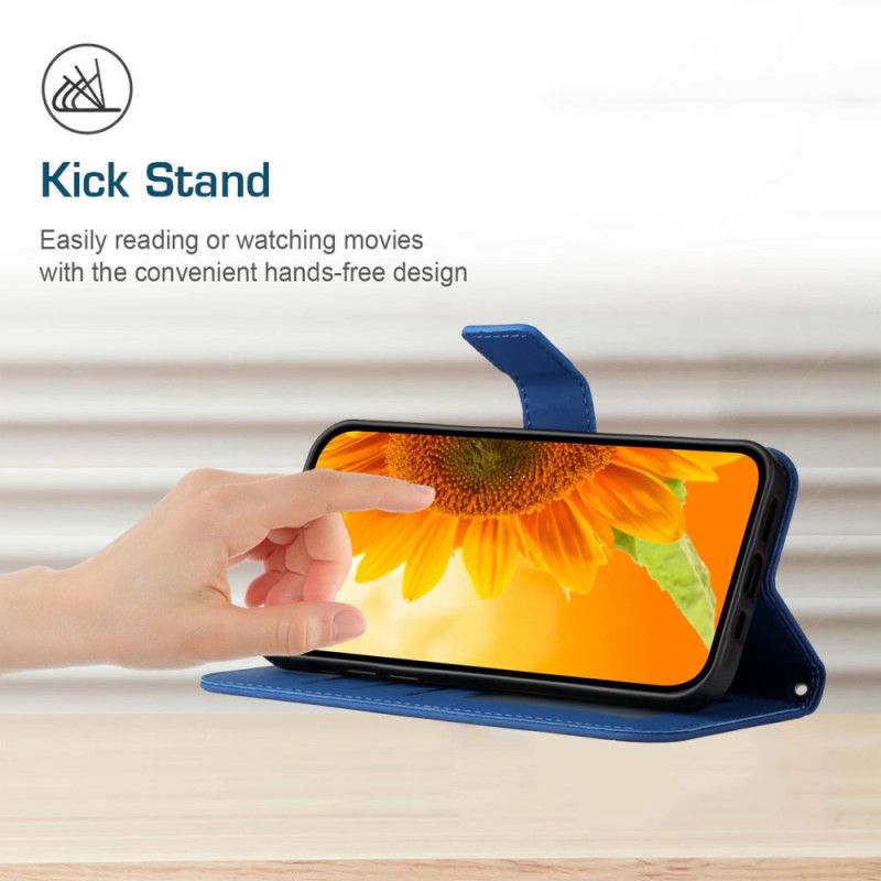 Etui Folio Oppo Reno 13 5g Nadruk Słonecznika Z Paskiem Etui Ochronne