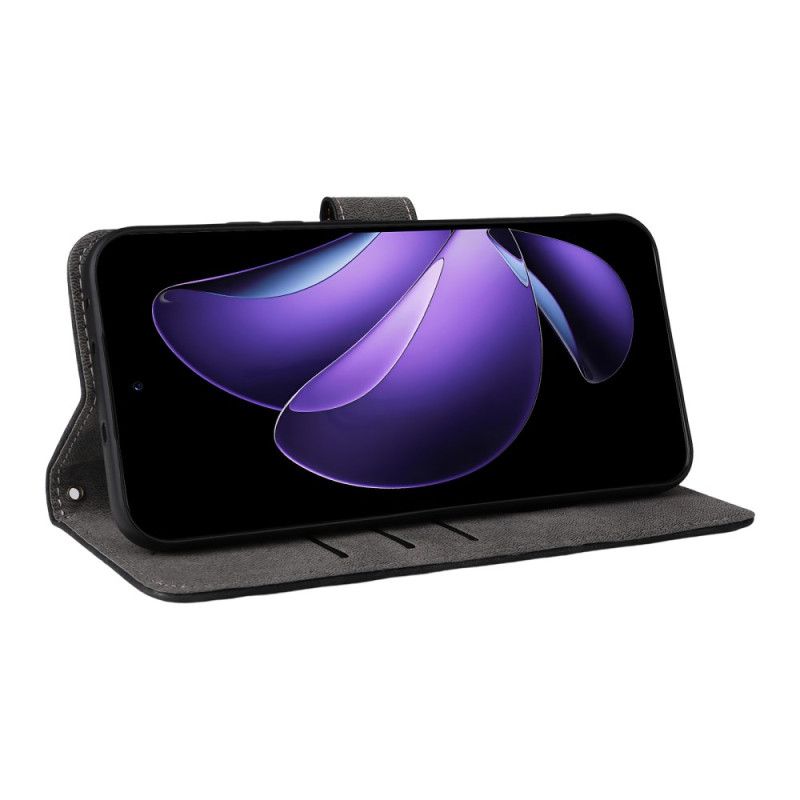 Etui Folio Oppo Reno 13 5g Ochrona Rfid Z Efektem Zamszu Pasek Etui Ochronne