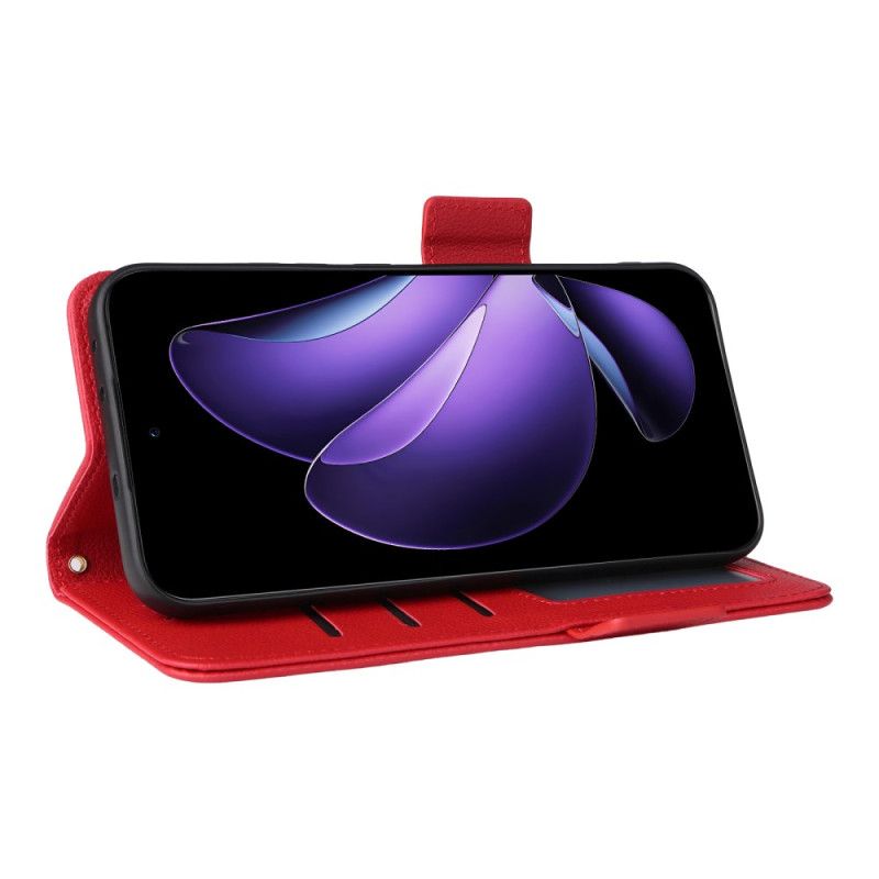 Etui Folio Oppo Reno 13 5g Pasek Ze Sztucznej Skóry Liczi