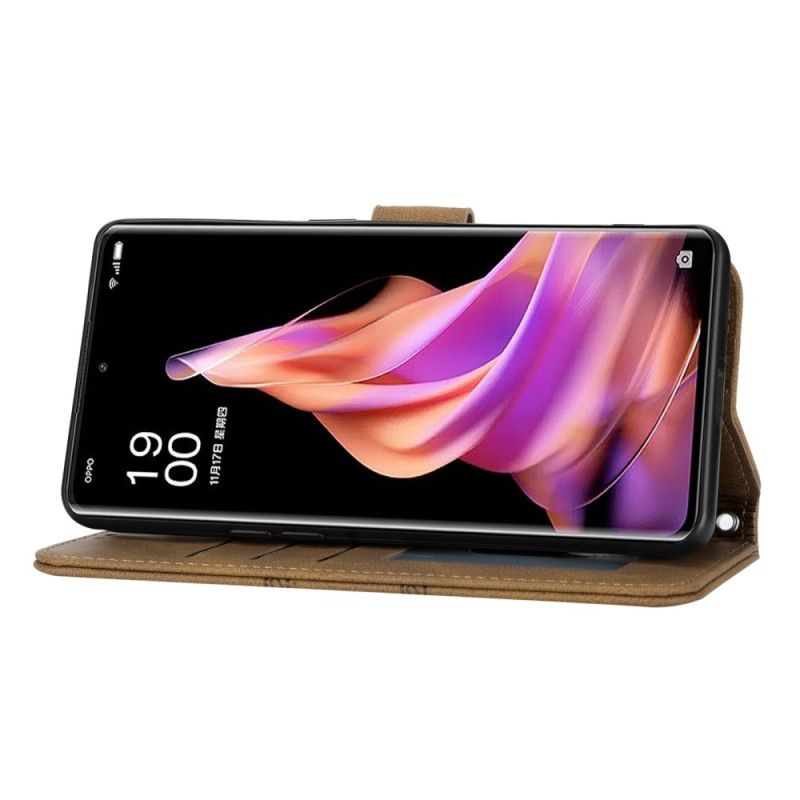 Skórzany Futerał Oppo Reno 13 5g Etui Na Telefon Podwójny Fryz Z Paskiem