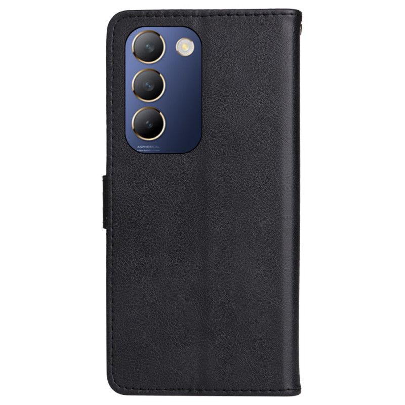 Etui Folio Vivo V40 Se 5g Gładka Sztuczna Skóra Etui Ochronne