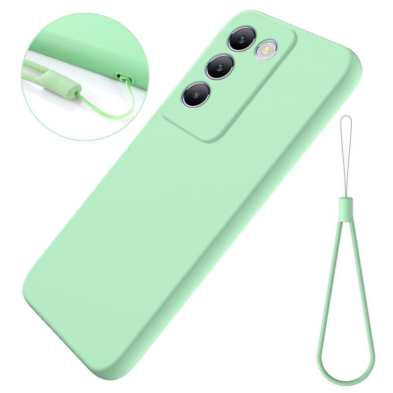 Etui Vivo V40 Se 5g Płynny Silikon Z Paskiem Etui Ochronne