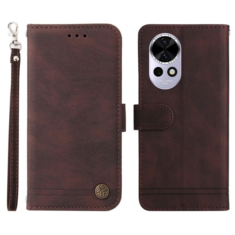 Obudowa Huawei Nova 13 Etui Na Telefon Pasek I Nit W Stylu Vintage