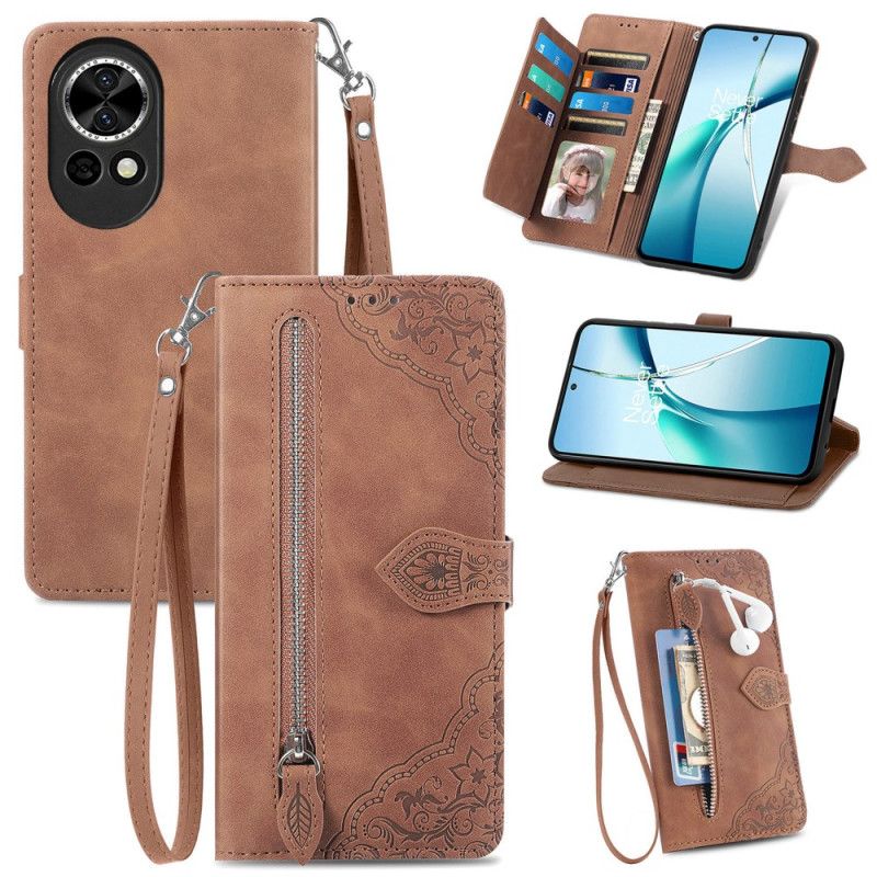 Skórzany Futerał Huawei Nova 13 Etui Na Telefon Koronkowy Nadruk