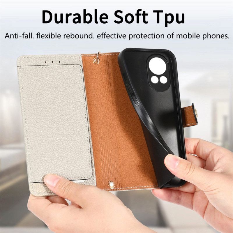 Skórzany Futerał Huawei Nova 13 Etui Na Telefon Portfel Z Sercem Rfid