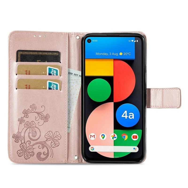 Etui Folio Google Pixel 5a 5g CZterolistna Koniczyna Etui Ochronne