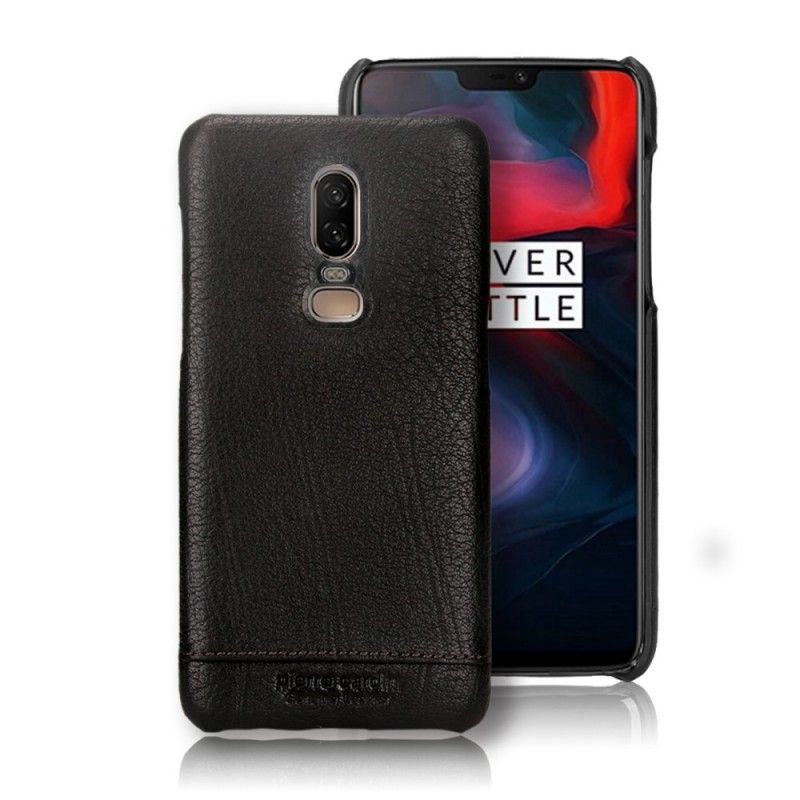 Etui OnePlus 6 Czerwony Czarny Skóra Pierre Cardin