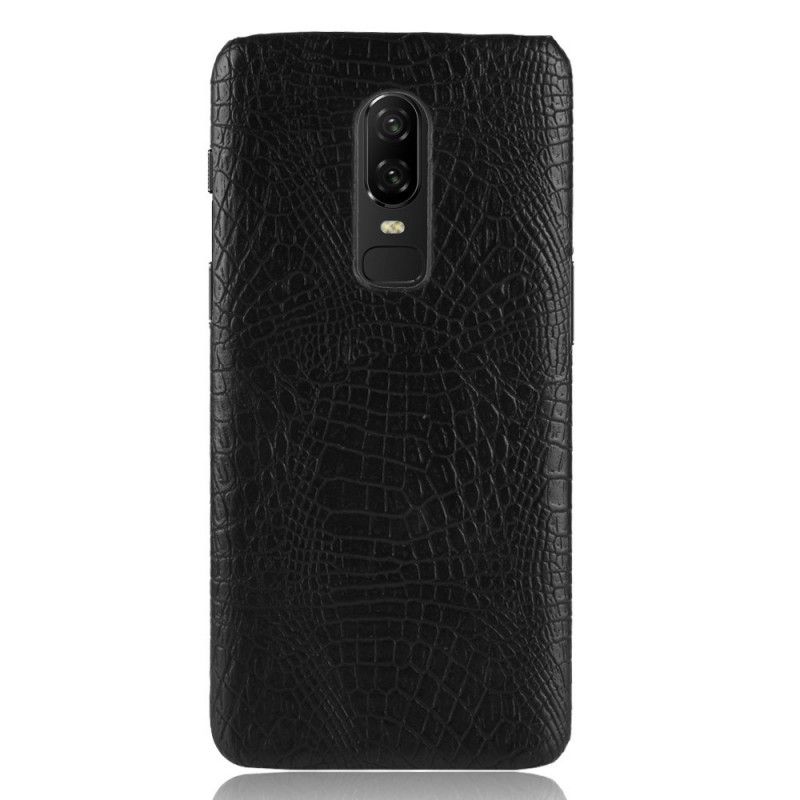 Futerały OnePlus 6 Czerwony Czarny Efekt Skóry Krokodyla