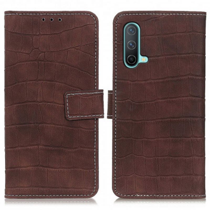 Etui Folio Oneplus Nord Ce 5g Styl Skórki Krokodyla Vintage Etui Ochronne