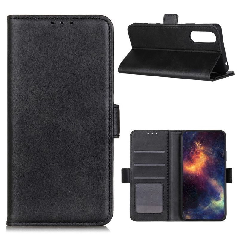 Etui Folio Sony Xperia 5 II Czerwony Czarny Podwójna Klapa