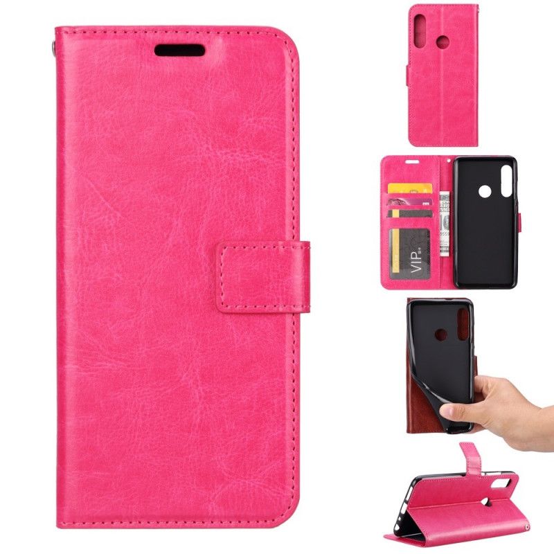 Etui Folio Huawei P Smart Plus 2019 Czarny Kolorowa Skóra Etui Ochronne