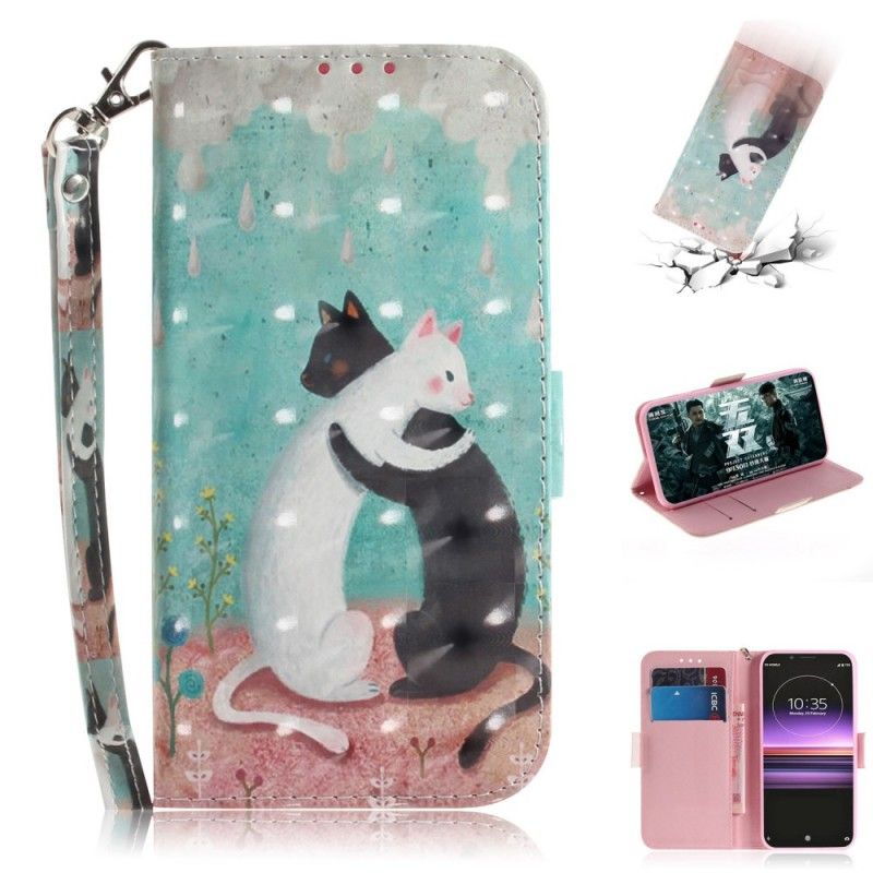 Etui Folio Sony Xperia 1 Stringi Koci Przyjaciele