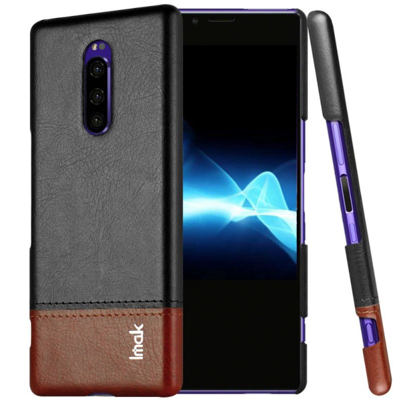 Etui Sony Xperia 1 Czerwony Czarny Imak Ruiyi Series Efekt Skóry