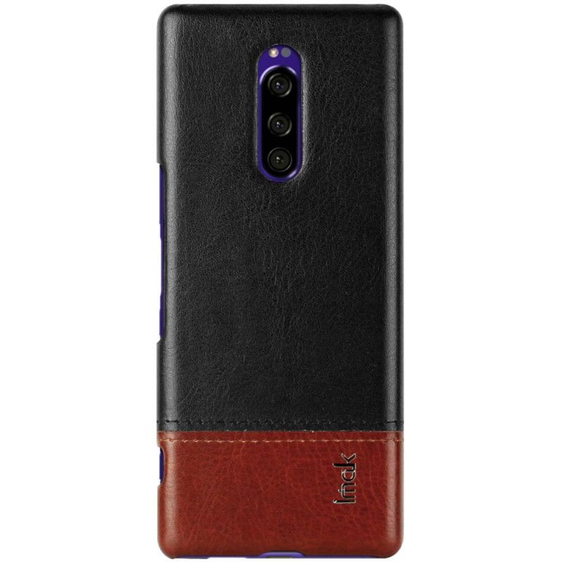 Etui Sony Xperia 1 Czerwony Czarny Imak Ruiyi Series Efekt Skóry