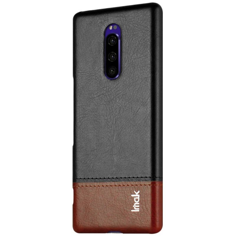 Etui Sony Xperia 1 Czerwony Czarny Imak Ruiyi Series Efekt Skóry