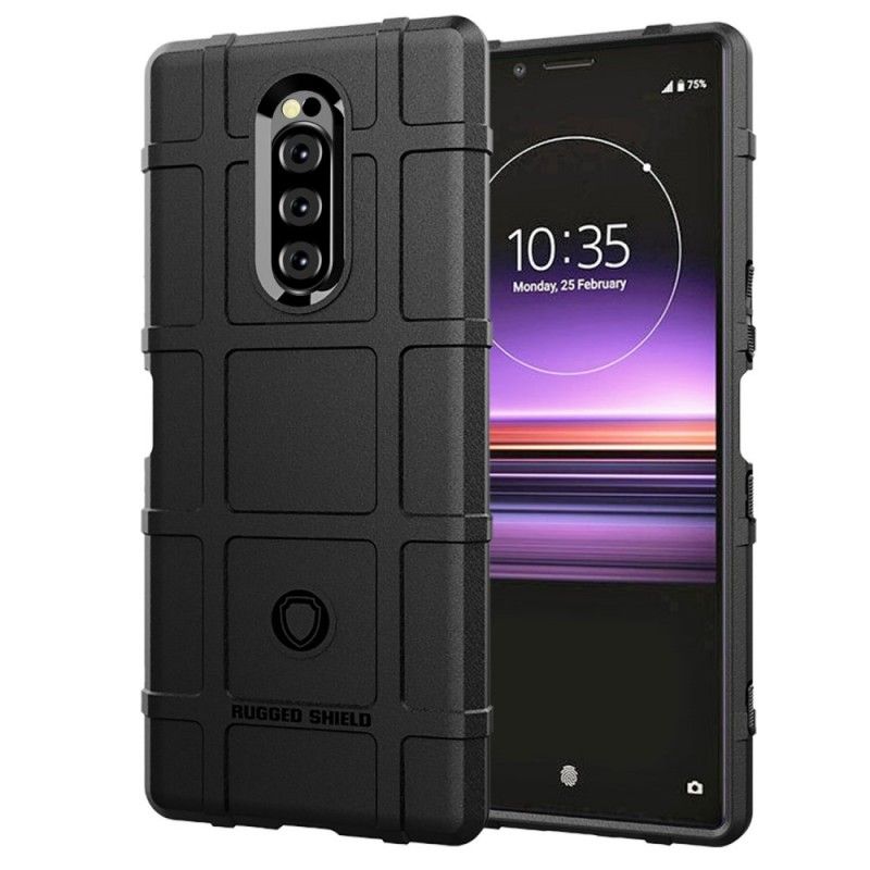 Etui Sony Xperia 1 Szary Czarny Wytrzymała Tarcza