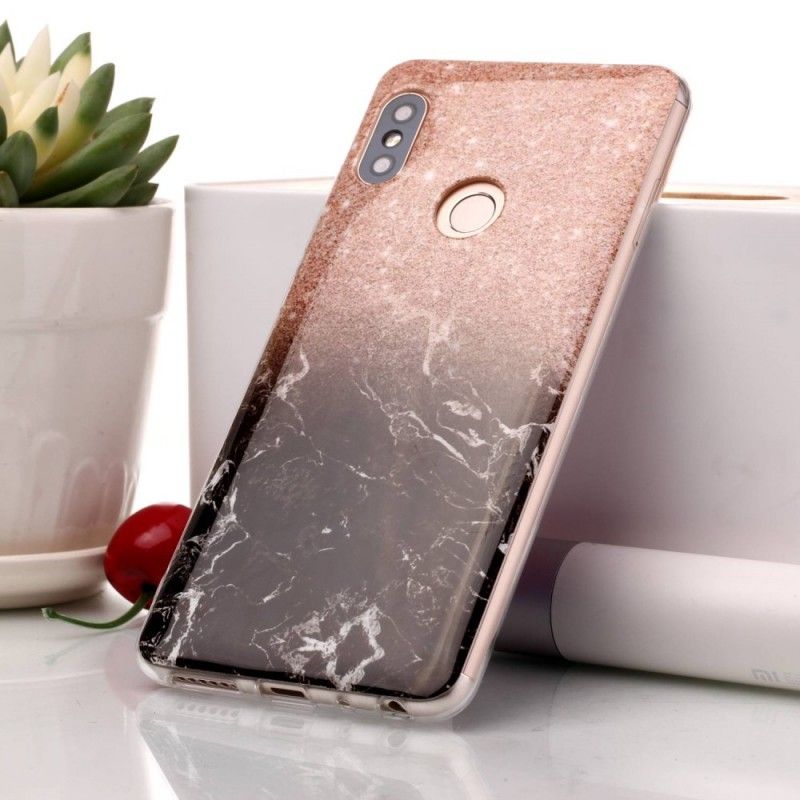 Etui Xiaomi Redmi Note 5 Biały Czarny Marmurowy Brokat