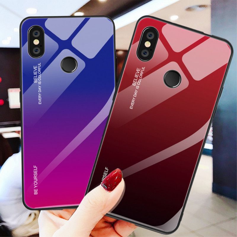 Futerały Xiaomi Redmi Note 5 Magenta Czerwony Bądź Sobą Hartowane Szkło