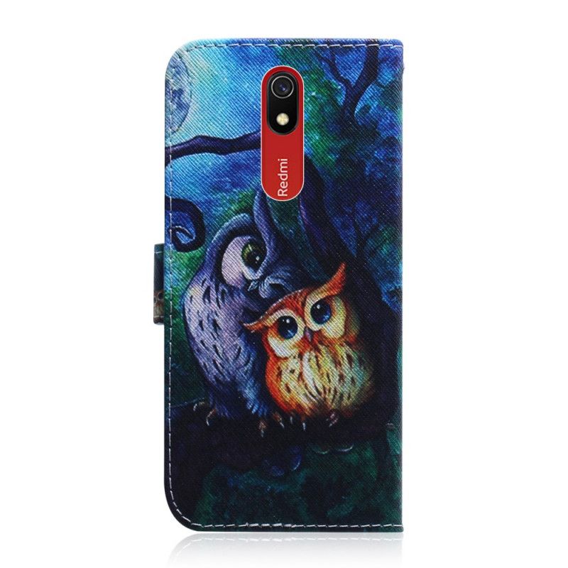 Etui Folio Xiaomi Redmi 8A Malowanie Sowy Etui Ochronne