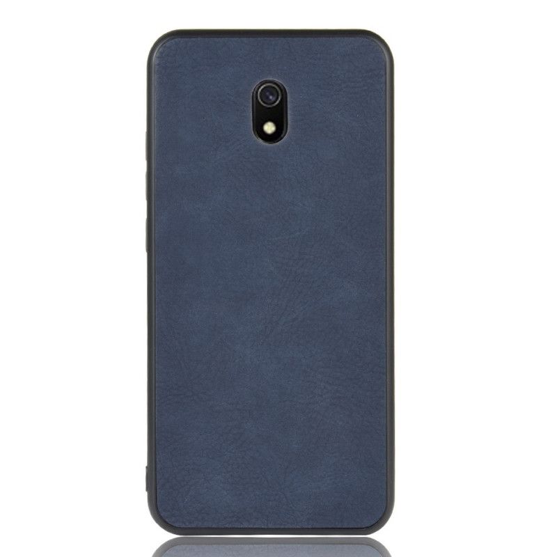 Etui Xiaomi Redmi 8A Granatowy Szary Efekt Skóry Premium Etui Ochronne