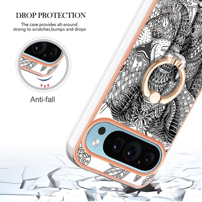Etui Google Pixel 9 Pro Xl Pierścień Wsparcia Totemu Słonia Etui Ochronne