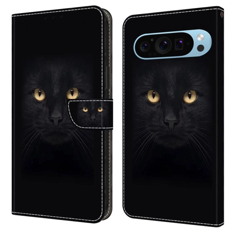 Skórzany Futerał Google Pixel 9 Pro Xl Etui Na Telefon CZarny Kot