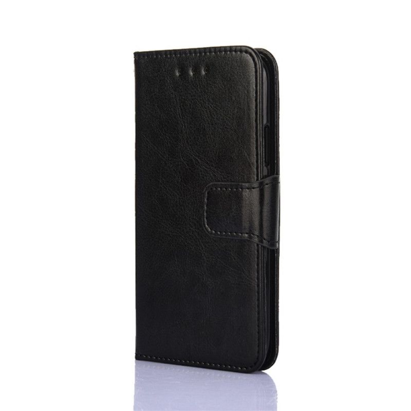 Etui Folio Samsung Galaxy A72 4G / A72 5G Czerwony Czarny Błyszcząca Imitacja Skóry Etui Ochronne