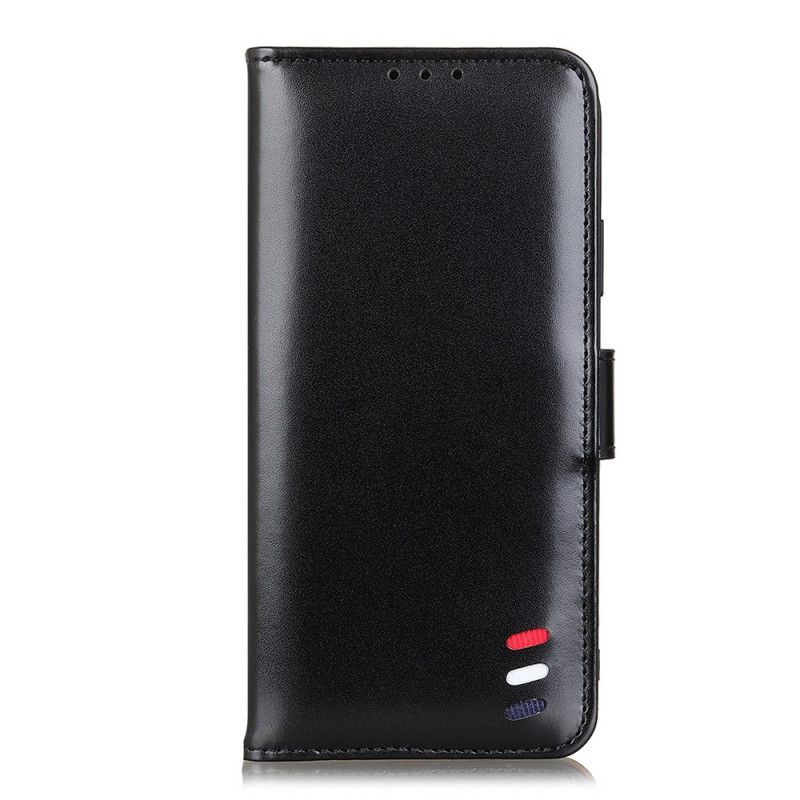 Etui Folio Samsung Galaxy A72 4G / A72 5G Czerwony Czarny Trójkolorowy Efekt Skóry