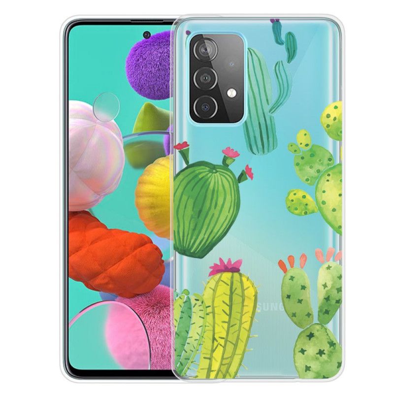 Etui Samsung Galaxy A72 4G / A72 5G Kaktus Akwarelowy Etui Ochronne