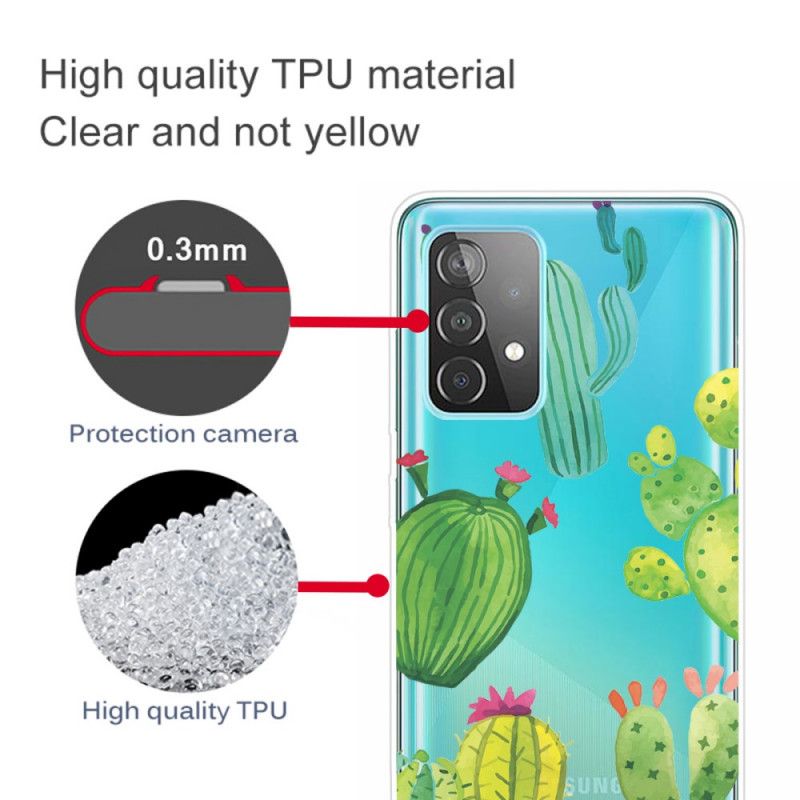 Etui Samsung Galaxy A72 4G / A72 5G Kaktus Akwarelowy Etui Ochronne