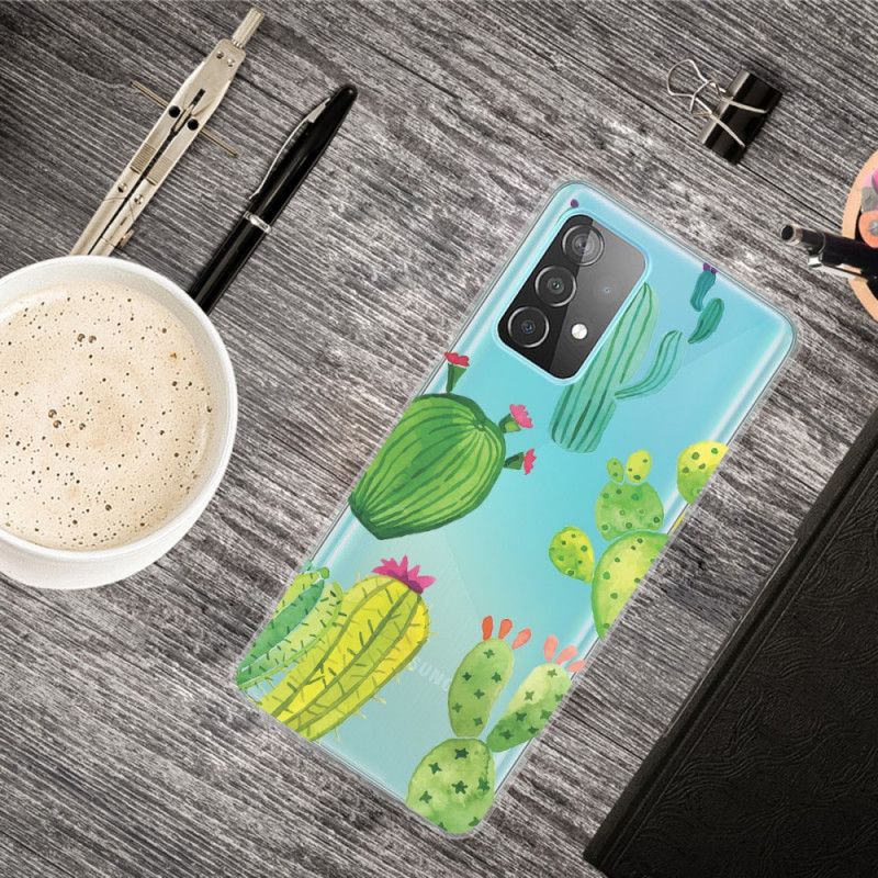 Etui Samsung Galaxy A72 4G / A72 5G Kaktus Akwarelowy Etui Ochronne