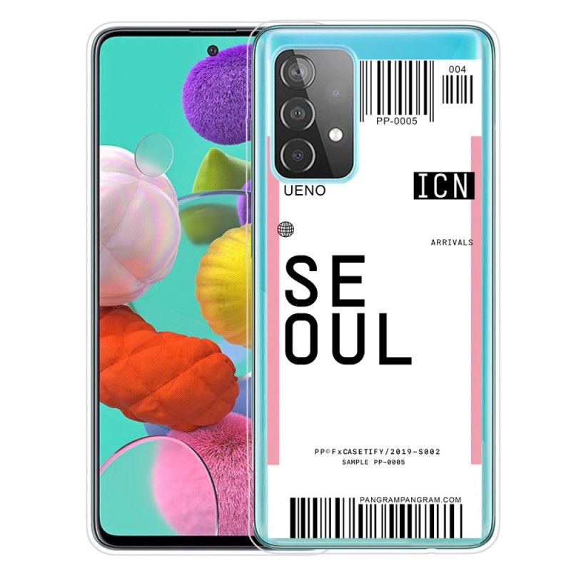 Etui Samsung Galaxy A72 4G / A72 5G Różowy Magenta Karta Pokładowa Do Seulu