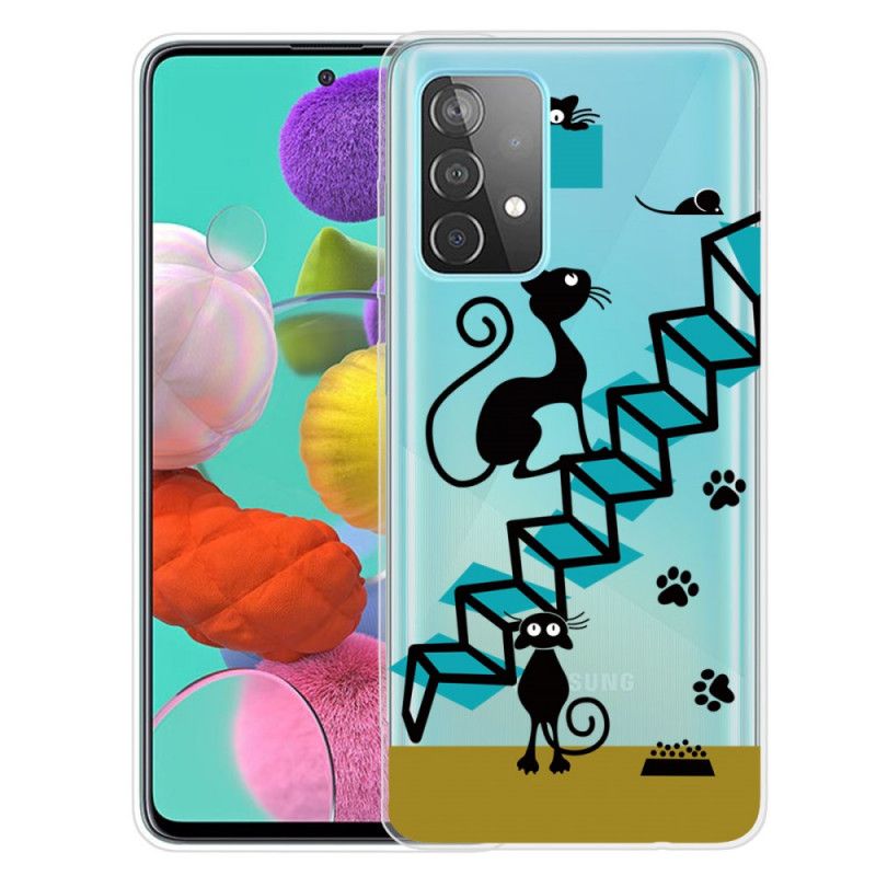 Etui Samsung Galaxy A72 4G / A72 5G Zabawny Kot Etui Ochronne