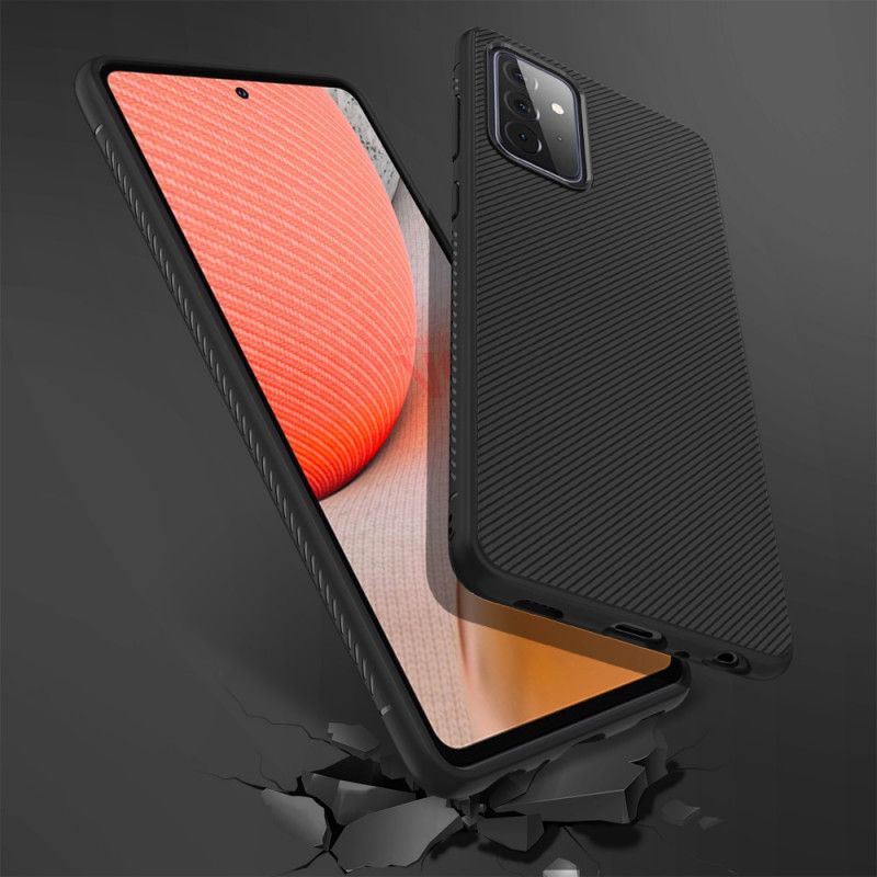 Futerały Samsung Galaxy A72 4G / A72 5G Granatowy Czarny Etui na Telefon Skośny Serial Jazzowy