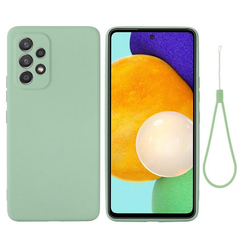 Etui do Samsung Galaxy M53 5G Płynny Silikon Ze Smyczą