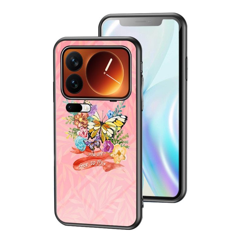 Etui Do Xiaomi 17 Pro Max Wzór Motyla Ze Szkła Hartowanego