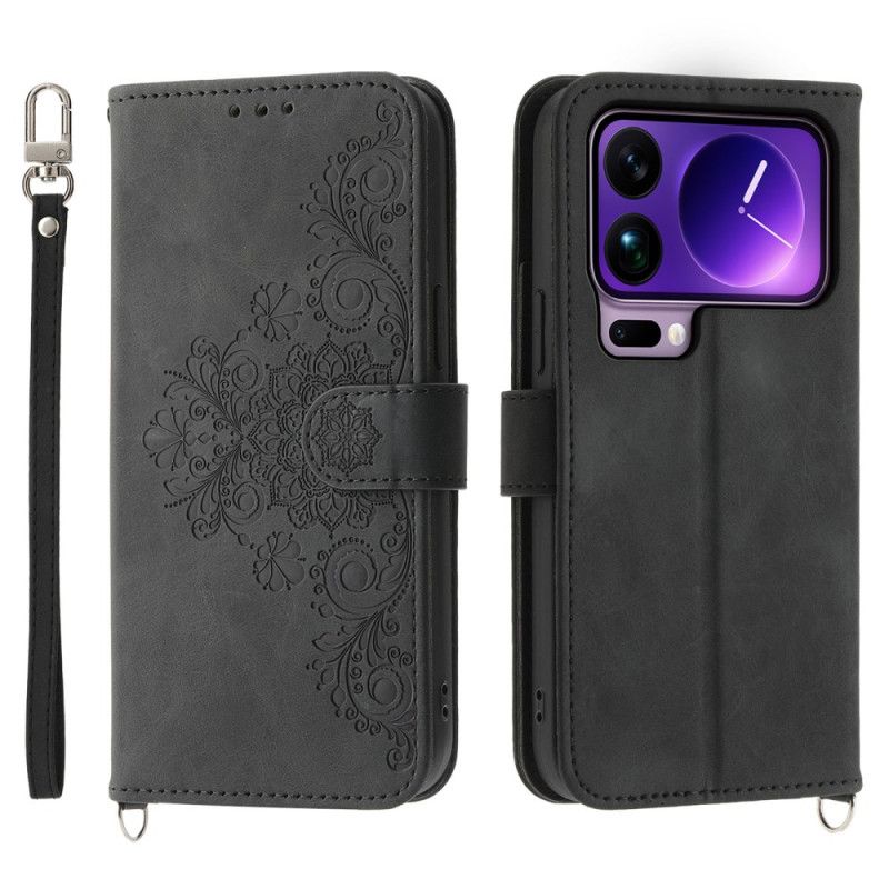 Etui Folio Do Xiaomi 17 Pro Max Koronka Z Paskiem I Paskiem Na Ramię