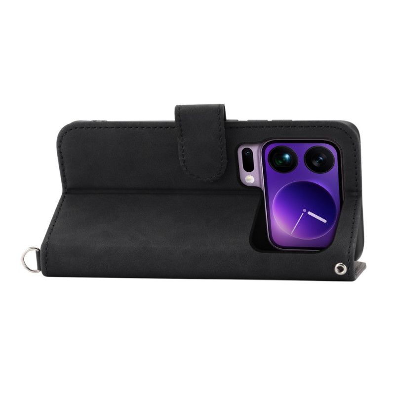 Etui Folio Do Xiaomi 17 Pro Max Koronka Z Paskiem I Paskiem Na Ramię