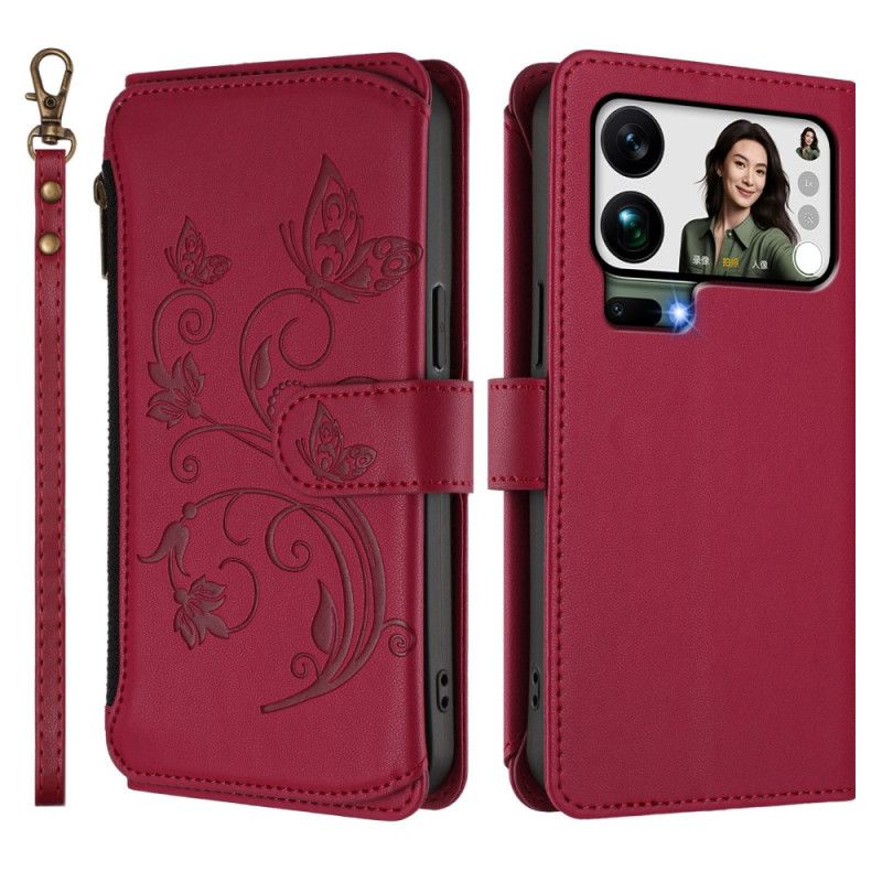 Etui Folio Do Xiaomi 17 Pro Max Portfel W Kwiaty