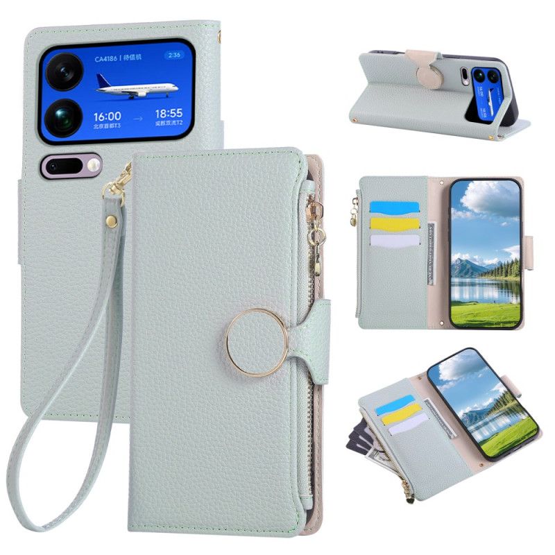 Etui Folio Xiaomi 17 Pro Max Portfel W Stylu Vintage Z Zamkiem Błyskawicznym Etui Ochronne