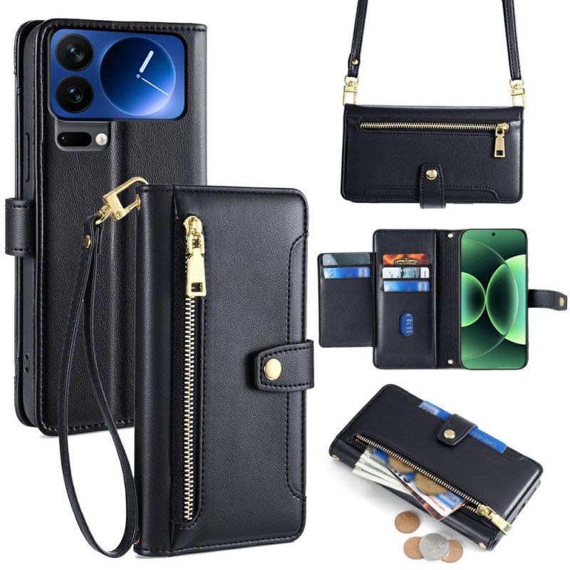 Etui Folio Xiaomi 17 Pro Max Saszetka Zapinana Na Zamek I 2 Paski Na Ramię