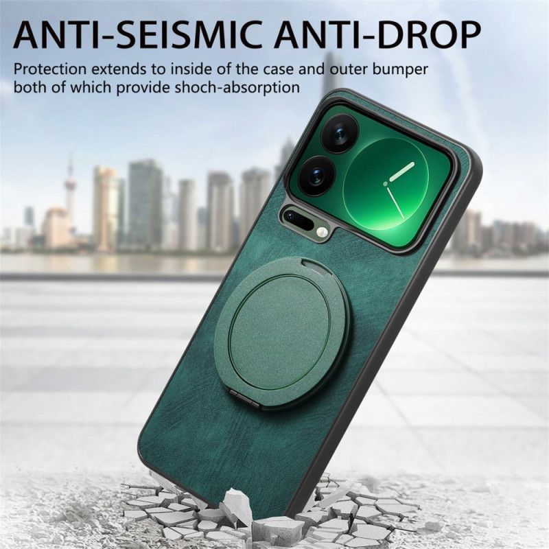 Etui Xiaomi 17 Pro Max Obrotowy Stojak I Tekstura Skóry Retro