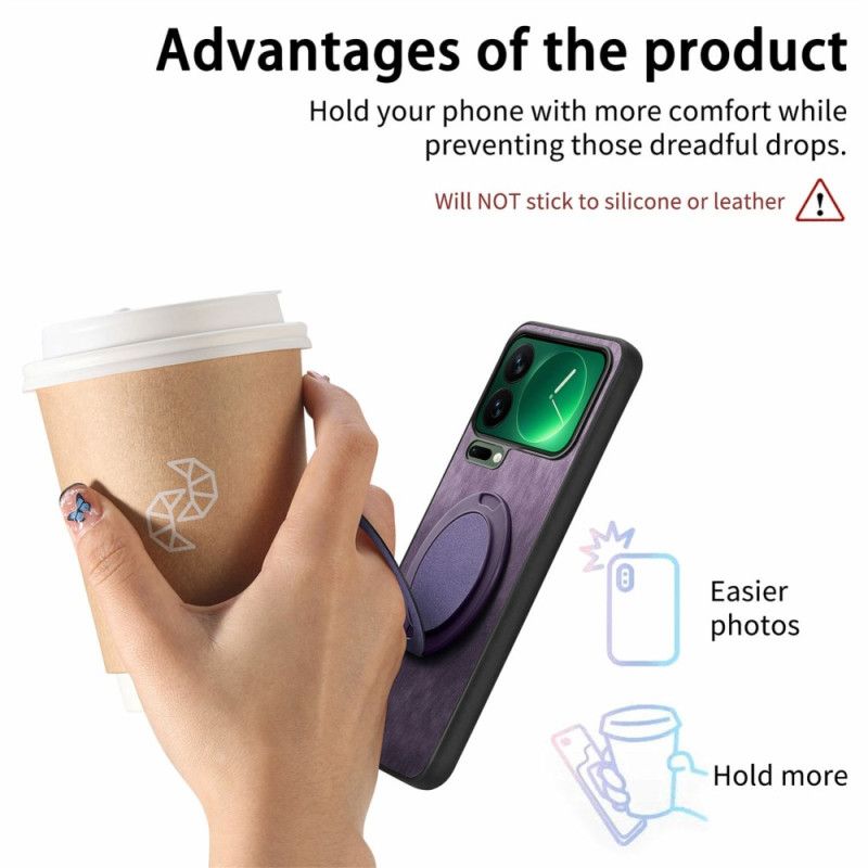 Etui Xiaomi 17 Pro Max Obrotowy Stojak I Tekstura Skóry Retro