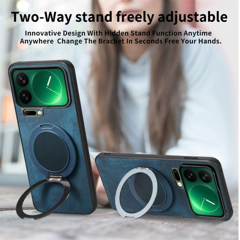 Etui Xiaomi 17 Pro Max Obrotowy Stojak I Tekstura Skóry Retro