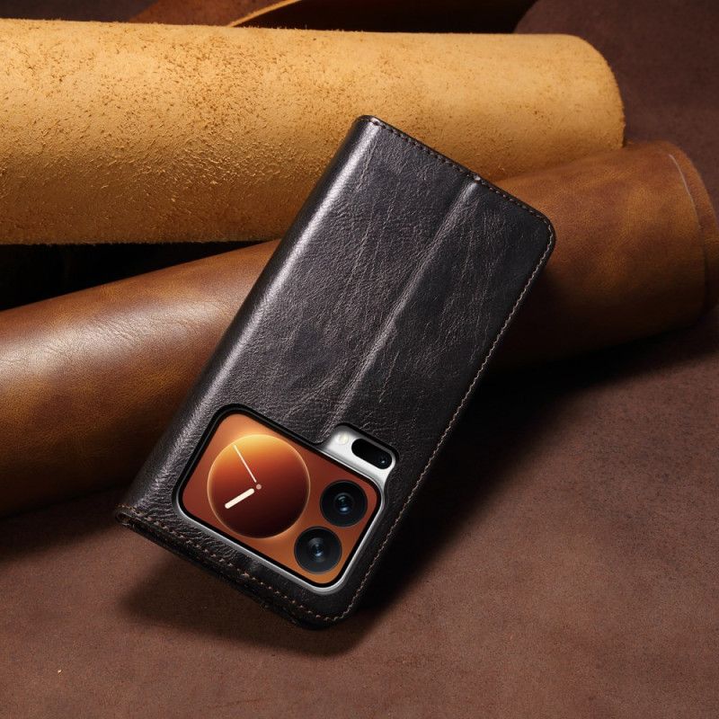 Flip Kotelot Do Xiaomi 17 Pro Max Woskowana Skóra Ekologiczna