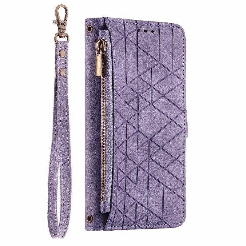 Skórzany Futerał Xiaomi 17 Pro Max Etui Na Telefon Portfel Z Geometrycznym Wzorem