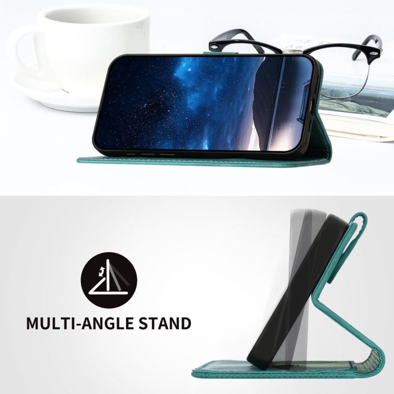 Skórzany Futerał Xiaomi 17 Pro Max Etui Na Telefon Wzór Motyla I Geometryczny