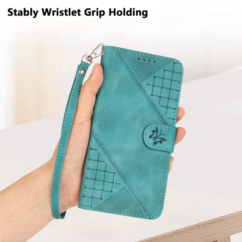 Skórzany Futerał Xiaomi 17 Pro Max Etui Na Telefon Wzór Motyla I Geometryczny